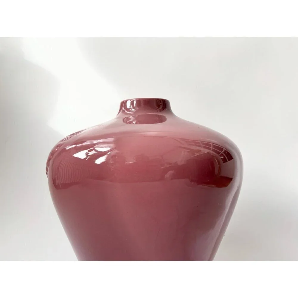 Mauve Pink Crane Embossed XL Tall Vintage Midcentury Royal Haeger Vintage Vase